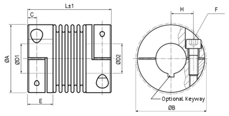 KB4C Metal bellow coupling Diagram