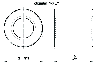 Cylindrical Steel RSND Nut Diagram