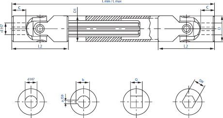 Extendable joints with plain bearing diagram