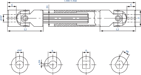 Extendable joints with needle bearing diagram