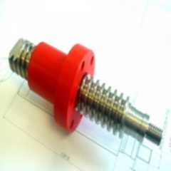 Flanged nut with machined acme lead screw