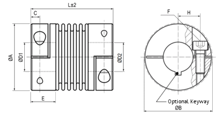 KB4 Metal bellow coupling Diagram