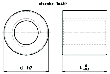 Cylindrical Bronze RBND Nut Diagram