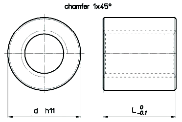 Cylindrical Steel RSN Nut Diagram