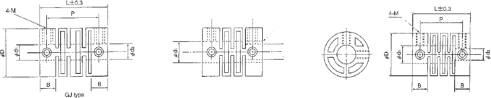 GJ Shaft Couplings Diagram