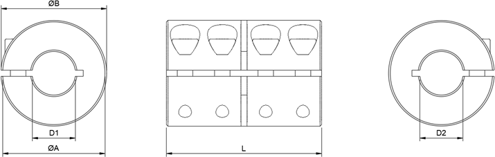 1 Piece Rigid Shaft Coupling Diagram