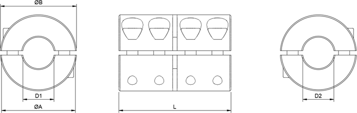 2 Piece Rigid Shaft Coupling Diagram