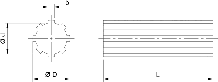 Steel Splined Shafts Diagram