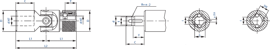 Universal joints with quick release diagram