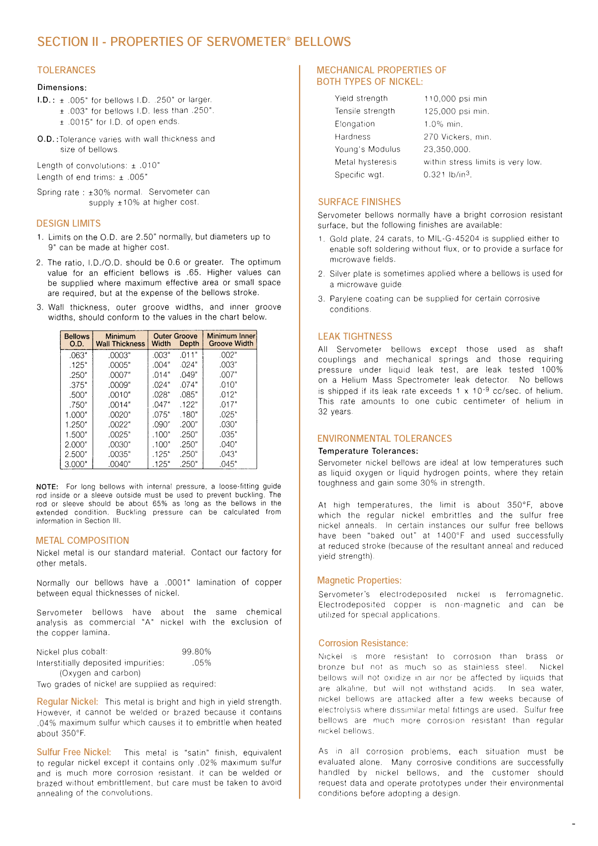 Miniature Metal Bellows & Electroforms Page 6