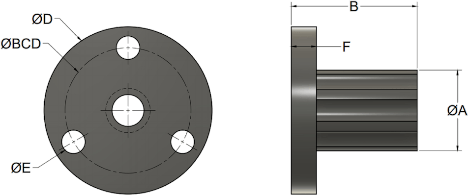 MTS Lead Nut B diagram