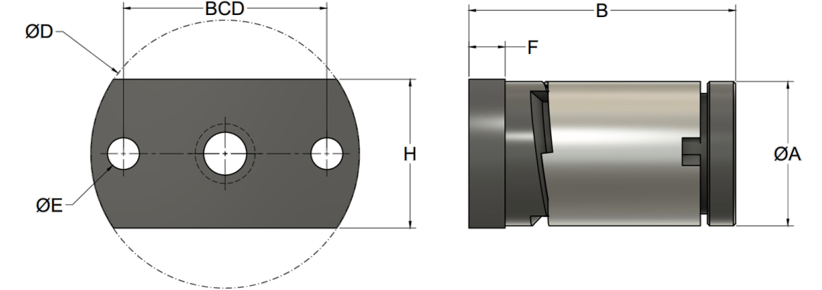 XCF Anti-Backlash Nut A diagram