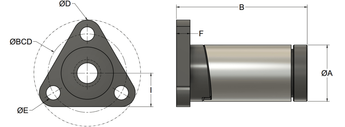 XCF Anti-Backlash Nut B diagram