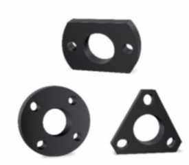 Black anodised Aluminium mounting flanges